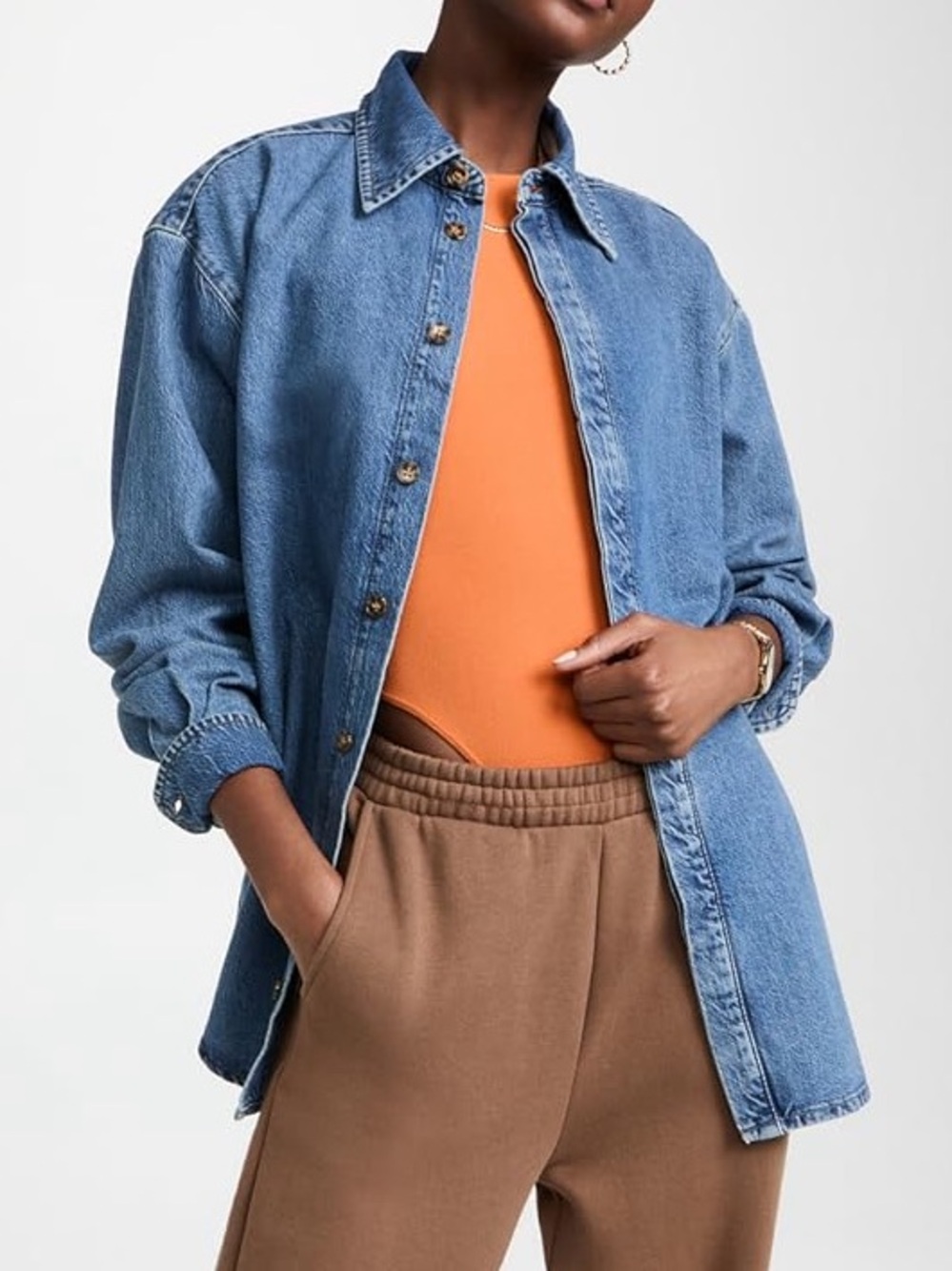 Good American Boyfriend Denim Shirt